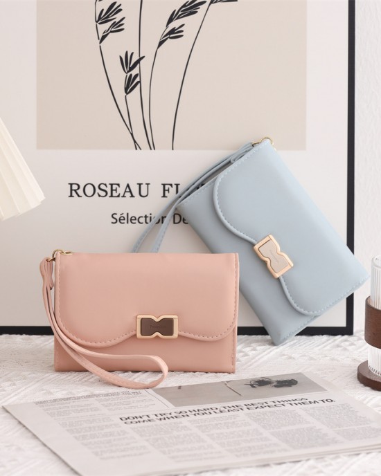 New women's medium wallet, Korean-style solid PU zippered multi-card slot foldable tote, women's coin purse in stock and wholesale New women's medium wallet, Korean-style solid PU zippered multi-card slot foldable tote, women's coin purse in stock and wholesale
