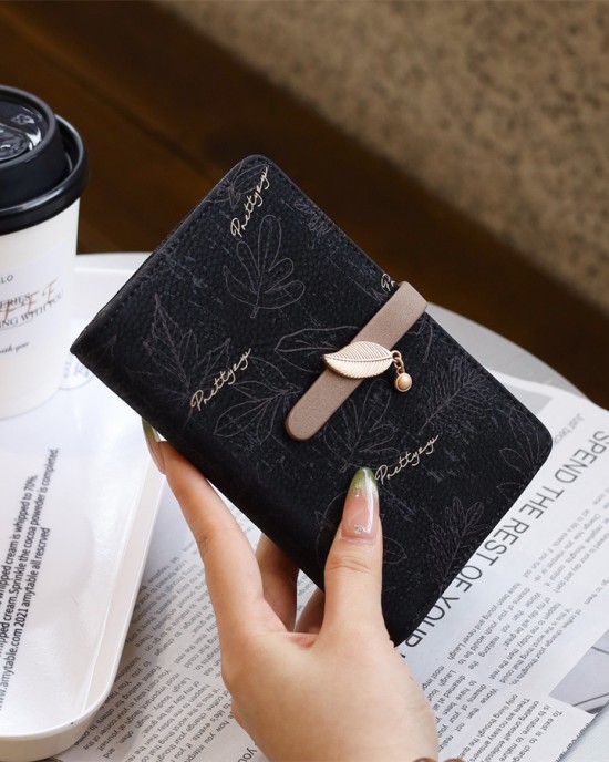 Lianbu women's mid-length, multifunctional, simple PU wallet with large capacity, printed buckle, zippered wallet, and card holder. Lianbu women's mid-length, multifunctional, simple PU wallet with large capacity, printed buckle, zippered wallet, and card holder.