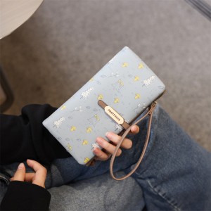 Factory-Supplied Wholesale Long Women's Wallets with Cute and Fresh Prints, Multifunctional Large Capacity