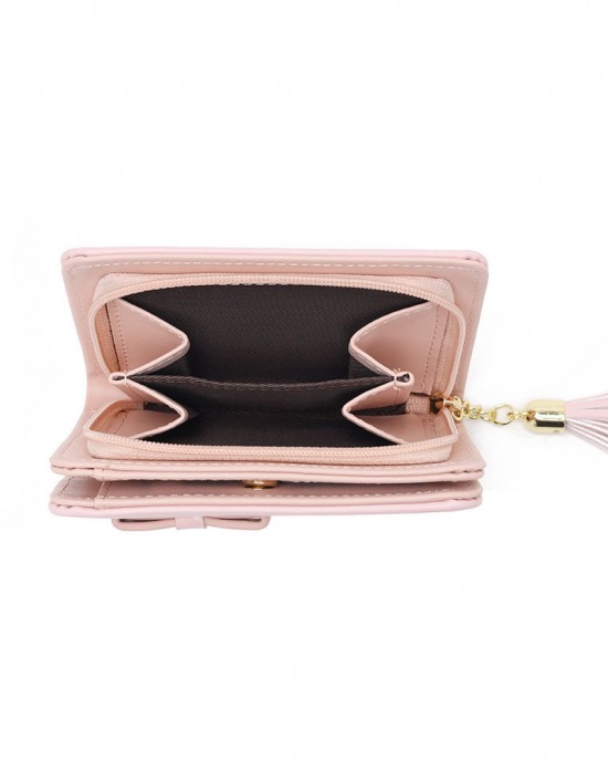 Cross-border Taobao bestseller, women's short wallet, foldable, fresh bow, kitten pendant, student wallet in stock Cross-border Taobao bestseller, women's short wallet, foldable, fresh bow, kitten pendant, student wallet in stock