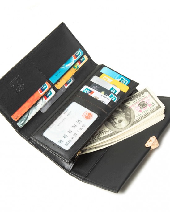 Pruti's new women's wallet, solid color, fresh and stylish PU wallet, simple and versatile European and American style Pruti's new women's wallet, solid color, fresh and stylish PU wallet, simple and versatile European and American style