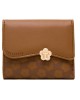 Pureti 2023 new women's short wallet, three-fold, floral hardware, fresh-looking, student coin purse. Coin purse and card holder Pureti 2023 new women's short wallet, three-fold, floral hardware, fresh-looking, student coin purse. Coin purse and card holder