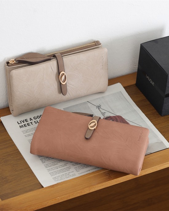 New cross-border women's long wallet, Korean style, fresh and simple, zippered and clasp, multifunctional, large capacity, clutch, coin purse. New cross-border women's long wallet, Korean style, fresh and simple, zippered and clasp, multifunctional, large capacity, clutch, coin purse.