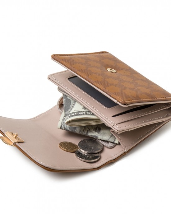 Pureti 2023 new women's short wallet, three-fold, floral hardware, fresh-looking, student coin purse. Coin purse and card holder Pureti 2023 new women's short wallet, three-fold, floral hardware, fresh-looking, student coin purse. Coin purse and card holder