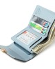 Lianbu Leather Goods 2022 New Women's Short Wallet, Japanese and Korean Tri-Fold Buckle, PU Soft Embroidered Student Wallet