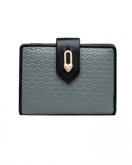 Prettyzys/Pretty's new simple zipper and buckle short women's wallet, contrasting color, large capacity wallet Prettyzys/Pretty's new simple zipper and buckle short women's wallet, contrasting color, large capacity wallet
