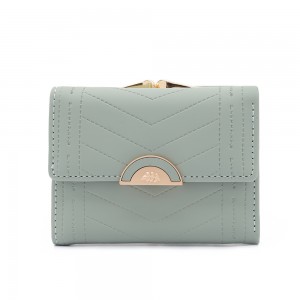 Women's Short Wallet, In-Style Niche Japanese and Korean Style, Fresh and Luxurious Tri-Fold Bag, Multiple Card Slots, Folding Preppy Style Coin Purse