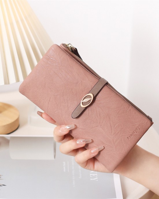 New cross-border women's long wallet, Korean style, fresh and simple, zippered and clasp, multifunctional, large capacity, clutch, coin purse. New cross-border women's long wallet, Korean style, fresh and simple, zippered and clasp, multifunctional, large capacity, clutch, coin purse.