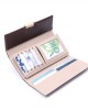 New cross-border women's wallet, long, Japanese and Korean style, fresh, solid color, PU leaf pendant, large-capacity clutch, wholesale.