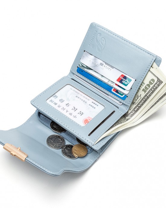 Factory Wholesale Short Wallet for Women, Korean Style, Fashionable and Simple, Small Fresh Tri-Fold Zippered Buckle Wallet and Coin Purse Factory Wholesale Short Wallet for Women, Korean Style, Fashionable and Simple, Small Fresh Tri-Fold Zippered Buckle Wallet and Coin Purse
