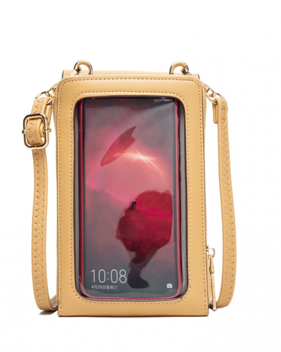 Prettyzys new touchscreen women's phone bag, Japanese and Korean style, simple solid color crossbody bag, large capacity shoulder wallet Prettyzys new touchscreen women's phone bag, Japanese and Korean style, simple solid color crossbody bag, large capacity shoulder wallet