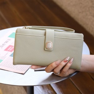 New Long Wallet for Women, Large Capacity Multifunctional Wallet with Full PU Leather Wrist Strap, Luxury Clutch Wholesale