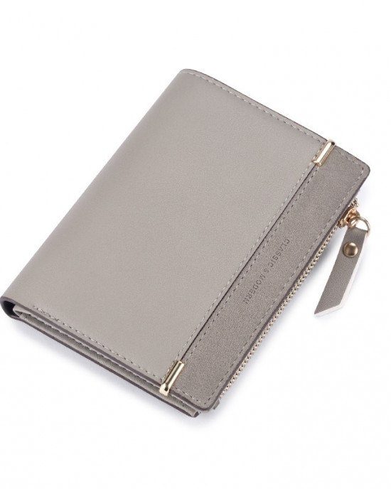 New Korean-Style Women's Short Wallet, Two-Fold Buckle Zipper Wallet, Versatile Student Coin Purse and Card Holder New Korean-Style Women's Short Wallet, Two-Fold Buckle Zipper Wallet, Versatile Student Coin Purse and Card Holder