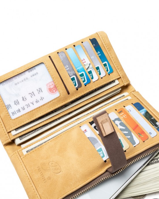 Factory Direct 2023 Cross-Border Hot-selling long women's wallet, vintage frosted zipper clutch, large capacity wallet. Factory Direct 2023 Cross-Border Hot-selling long women's wallet, vintage frosted zipper clutch, large capacity wallet.