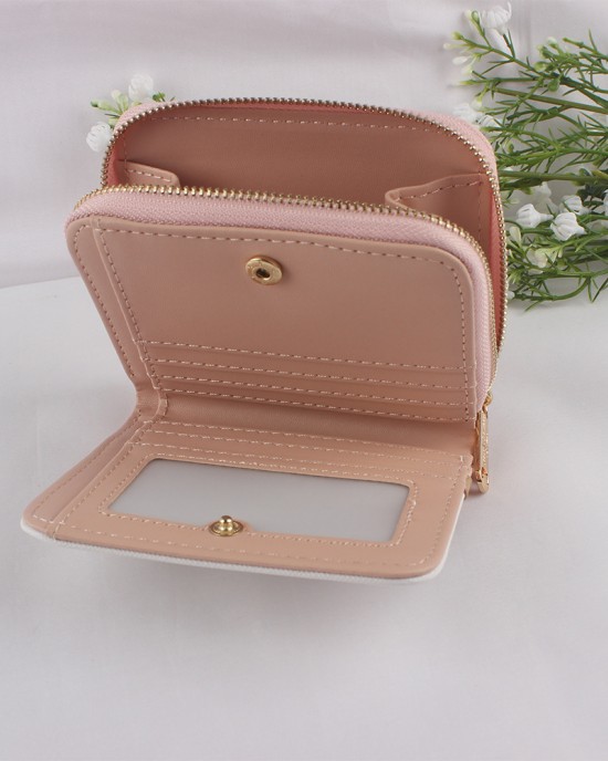 Lianbu Korean-style short women's wallet, a fresh, two-fold, zippered, solid-color PU, student wallet. Lianbu Korean-style short women's wallet, a fresh, two-fold, zippered, solid-color PU, student wallet.