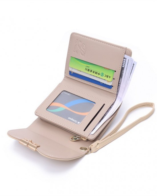 Cross-border hot-selling new women's short foldable wrist-style multifunctional wallet, student coin purse in stock Cross-border hot-selling new women's short foldable wrist-style multifunctional wallet, student coin purse in stock