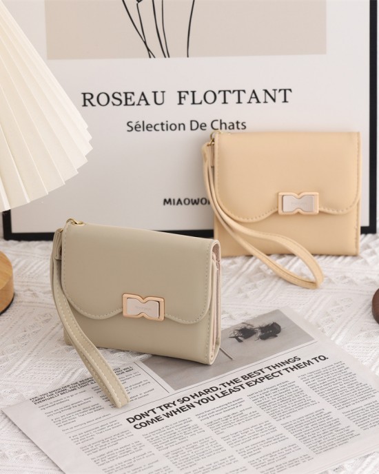 Cross-border hot-selling new women's short foldable wrist-style multifunctional wallet, student coin purse in stock Cross-border hot-selling new women's short foldable wrist-style multifunctional wallet, student coin purse in stock