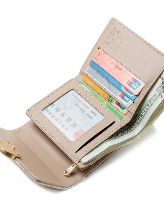Pruetti 2022 new Korean-style women's short wallet, tri-fold, fresh-looking PU printed large-capacity student wallet Pruetti 2022 new Korean-style women's short wallet, tri-fold, fresh-looking PU printed large-capacity student wallet
