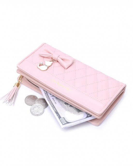 Lianbu's hot-selling Korean-style women's wallet, long bow-knot diamond zippered tassel cell phone bag, large capacity clutch. Lianbu's hot-selling Korean-style women's wallet, long bow-knot diamond zippered tassel cell phone bag, large capacity clutch.