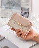 New cross-border women's wallet, cute printed, metal pendant, high-end, popular student medium-sized wallet, wallet, coin purse.