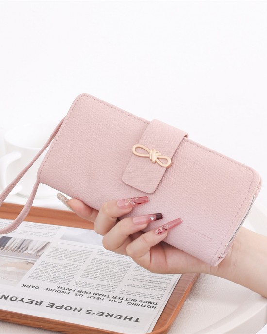 Lianbu new women's long wallet, Japanese and Korean style, fresh and simple, solid color, multi-card slots, student wallet. Lianbu new women's long wallet, Japanese and Korean style, fresh and simple, solid color, multi-card slots, student wallet.