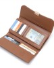 PRETTYZYS New Korean-Style Simple Solid Color Fashionable and Upscale, Versatile, Large Capacity Long Wallet