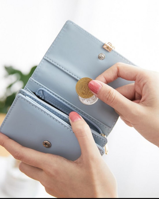 Factory Wholesale Cross-Border Women's Short Wallet, Student Fashionable and Simple, Korean Style, Tri-Folding Multifunctional Coin Purse and Wallet Factory Wholesale Cross-Border Women's Short Wallet, Student Fashionable and Simple, Korean Style, Tri-Folding Multifunctional Coin Purse and Wallet