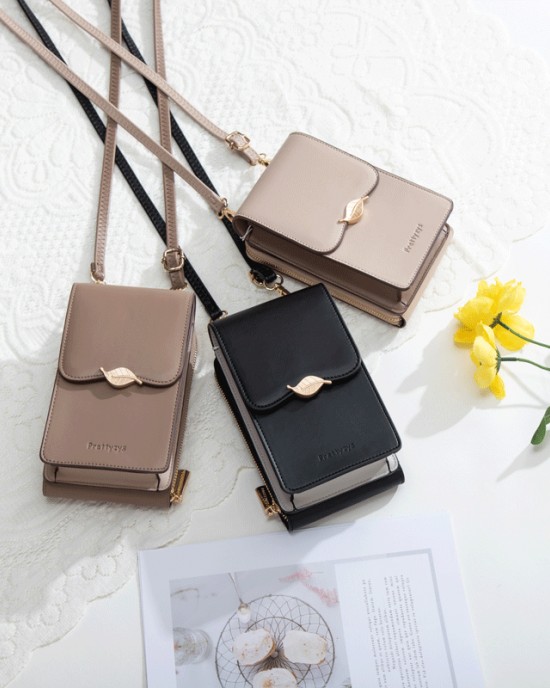 Prettyzys new touchscreen women's phone bag, Japanese and Korean style, simple solid color crossbody bag, large capacity shoulder wallet Prettyzys new touchscreen women's phone bag, Japanese and Korean style, simple solid color crossbody bag, large capacity shoulder wallet