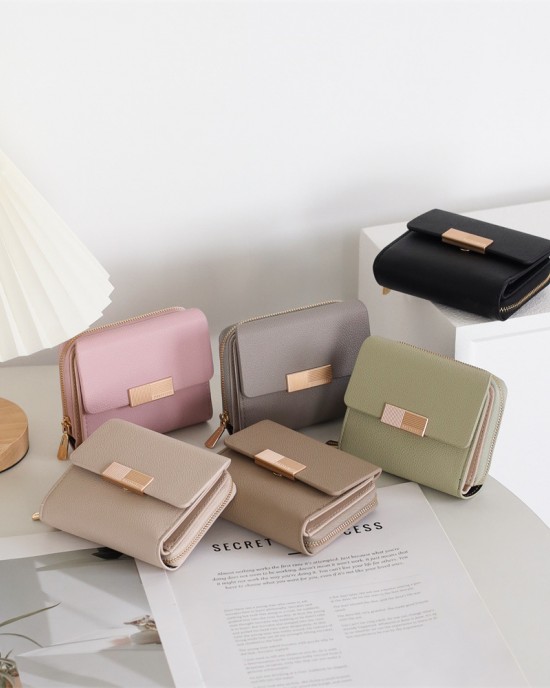 2025 New Women's Wallet, Japanese and Korean Fresh PU Tri-Fold Zipper, Multi-Function Large-Capacity Wallet, Wholesale 2025 New Women's Wallet, Japanese and Korean Fresh PU Tri-Fold Zipper, Multi-Function Large-Capacity Wallet, Wholesale